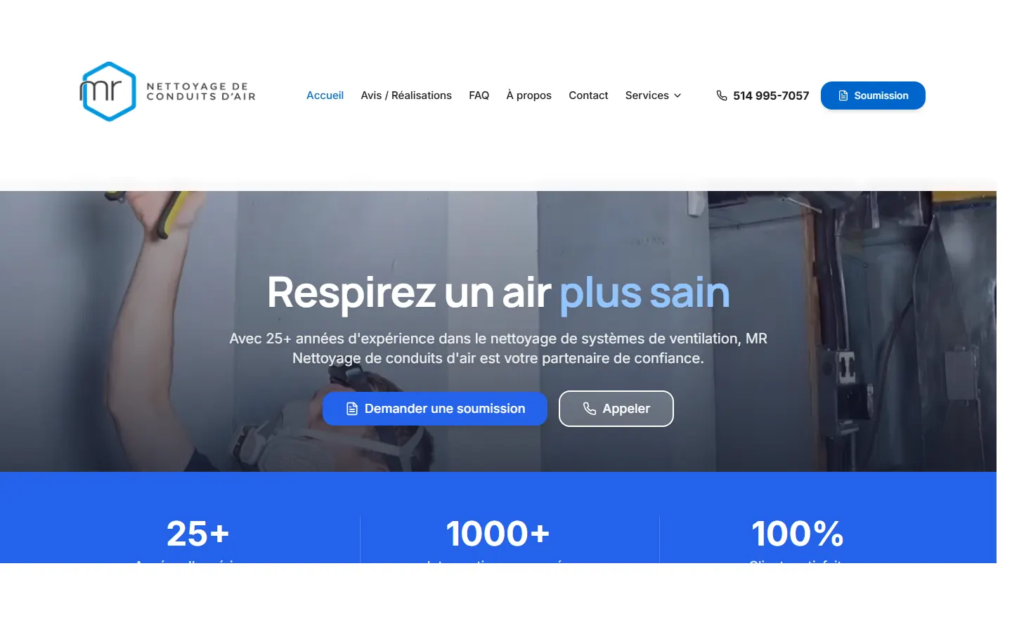 Capture de mrnettoyage.ca — projet livré par Drave